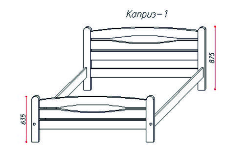 Кровать деревянная эко* "Каприз-1"