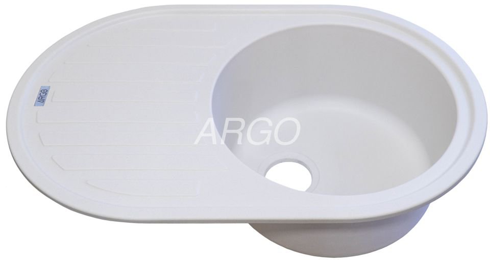 кухонная гранитная мойка  Albero (argo)-Белый(01) профиль