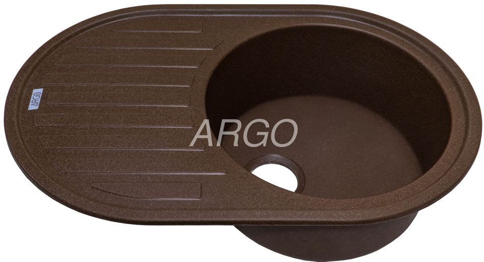 кухонная гранитная мойка  Albero(argo)-Коричневая(05) профиль